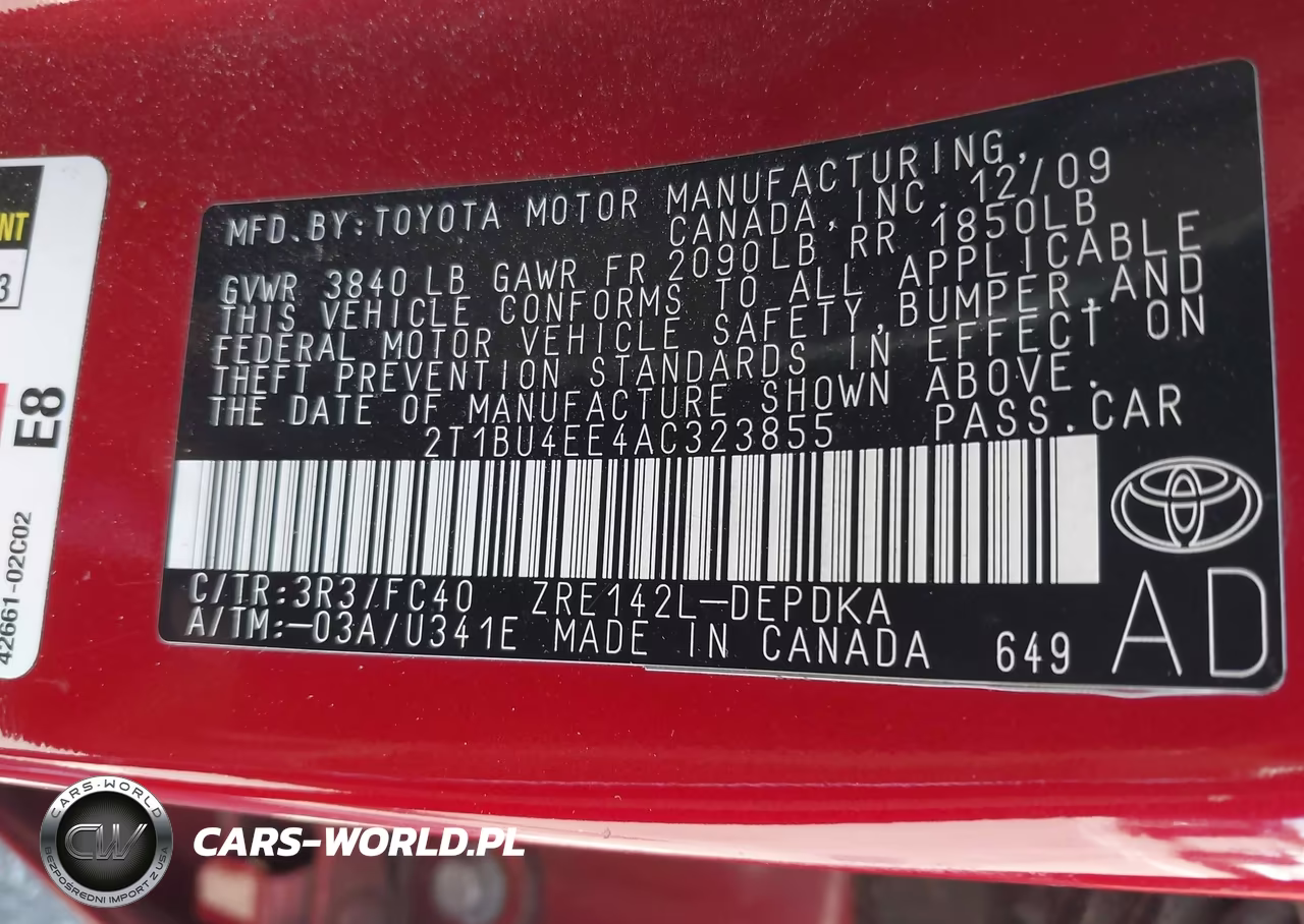 2010 Toyota Corolla Le VIN:2T1BU4EE4AC323855 - 9