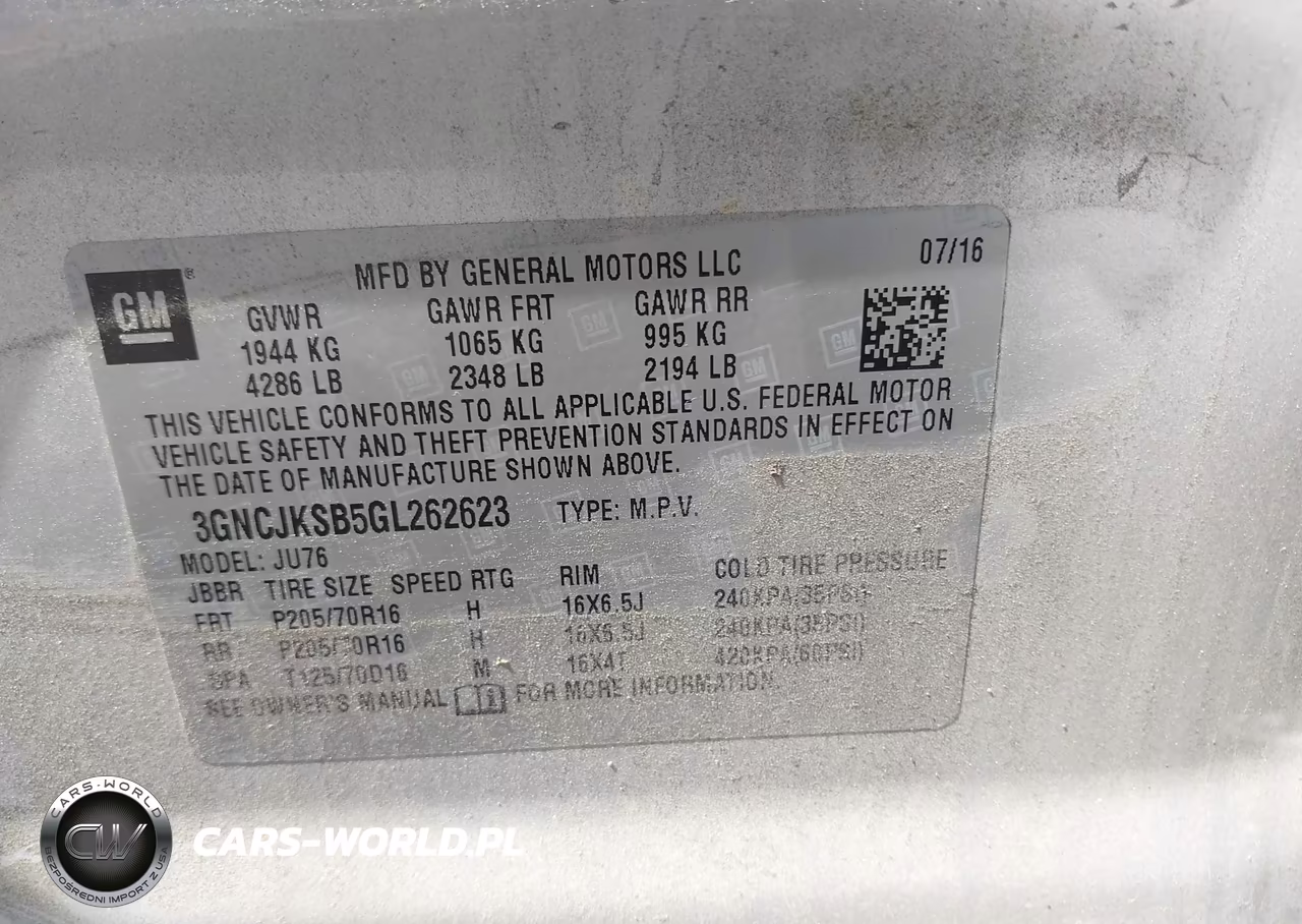 2016 Chevrolet Trax 1Ls VIN:3GNCJKSB5GL262623 - 9