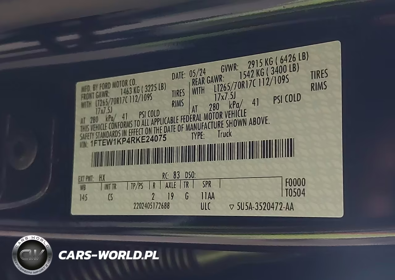 2024 Ford F-150 Xl VIN:1FTEW1KP4RKE24075 - 5