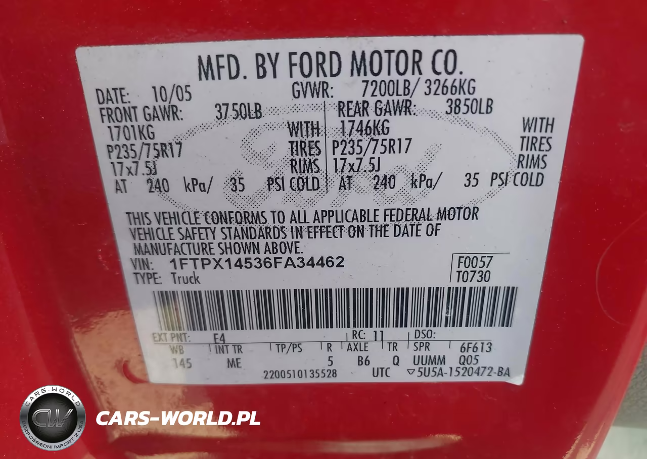 2006 Ford F-150 Fx4-Lariat-Xl-Xlt VIN:1FTPX14536FA34462 - 9
