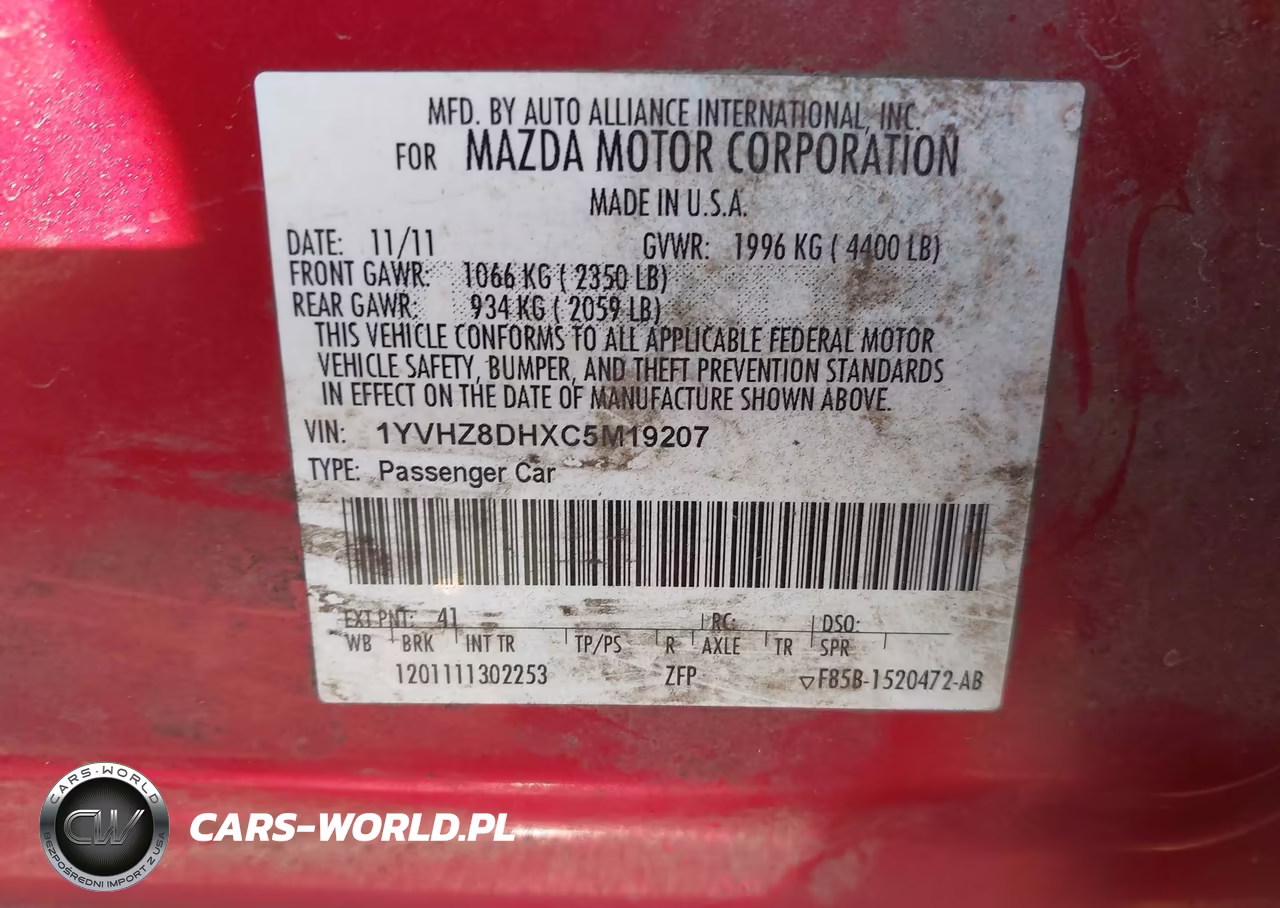 2012 Mazda Mazda6 VIN:1YVHZ8DHXC5M19207 - 9