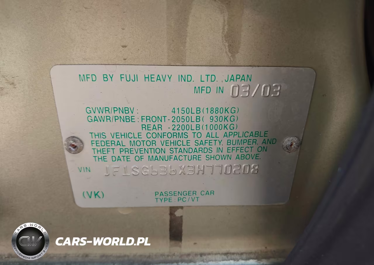 2003 Subaru Forester X VIN:JF1SG636X3H770208 - 9