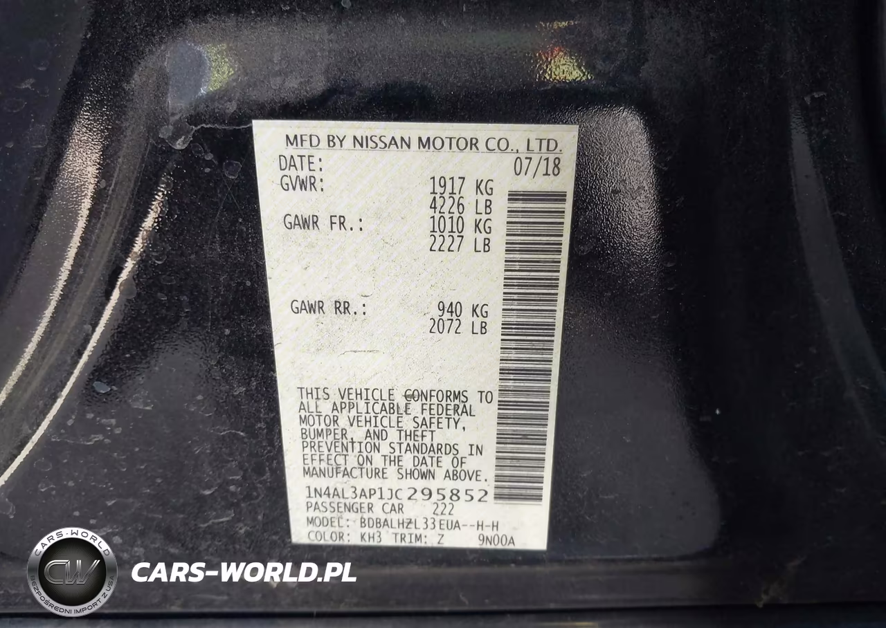 2018 Nissan Altima 2.5 Sr VIN:1N4AL3AP1JC295852 - 9