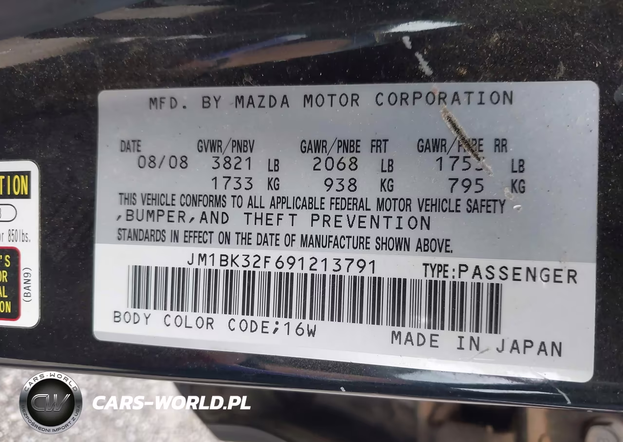 2009 Mazda Mazda3 I VIN:JM1BK32F691213791 - 9