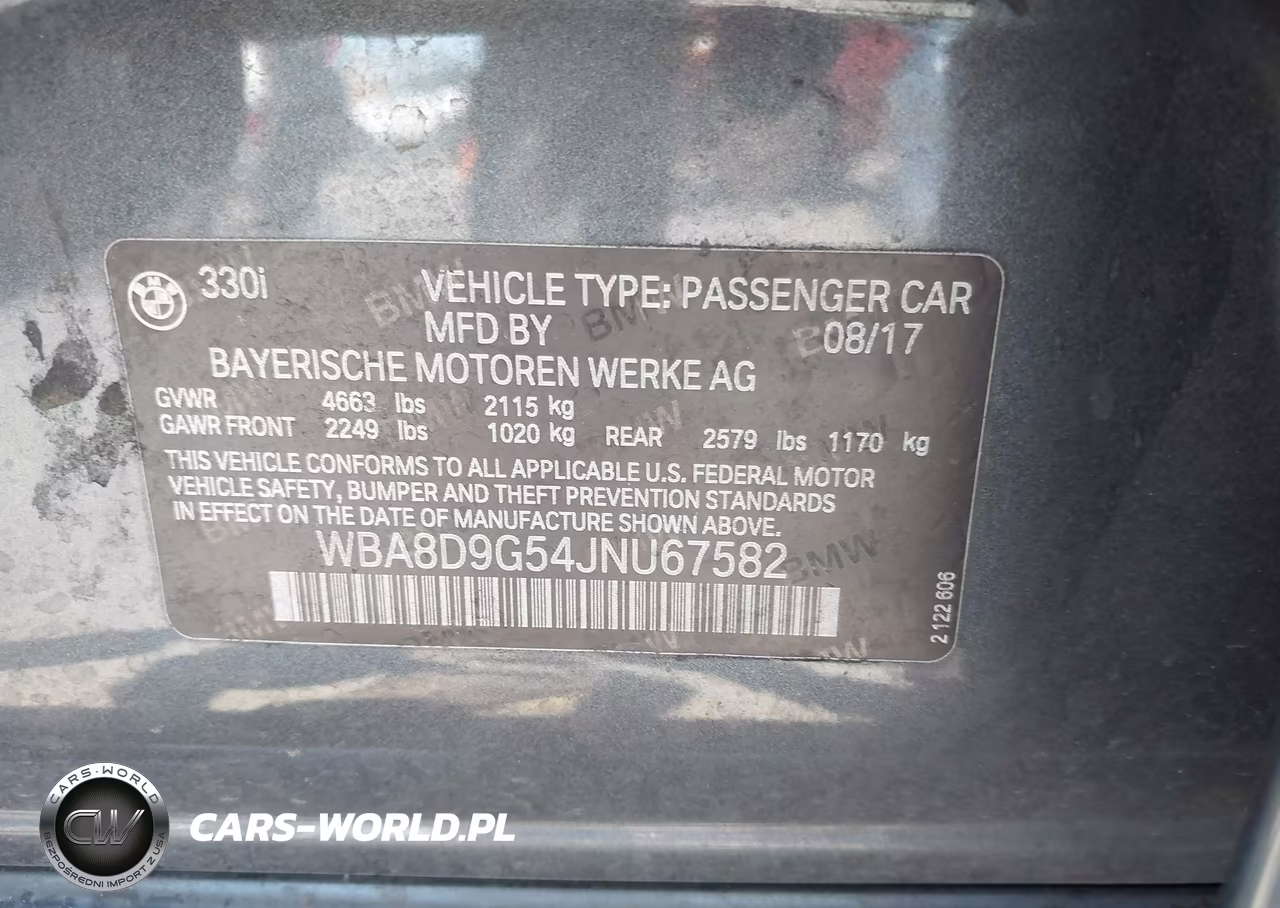 2018 BMW 330I xDrive VIN:WBA8D9G54JNU67582 - 9