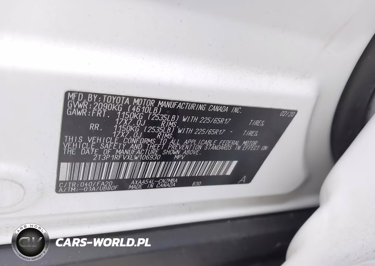 2020 Toyota Rav4 Xle VIN:2T3P1RFVXLW106930 - 9