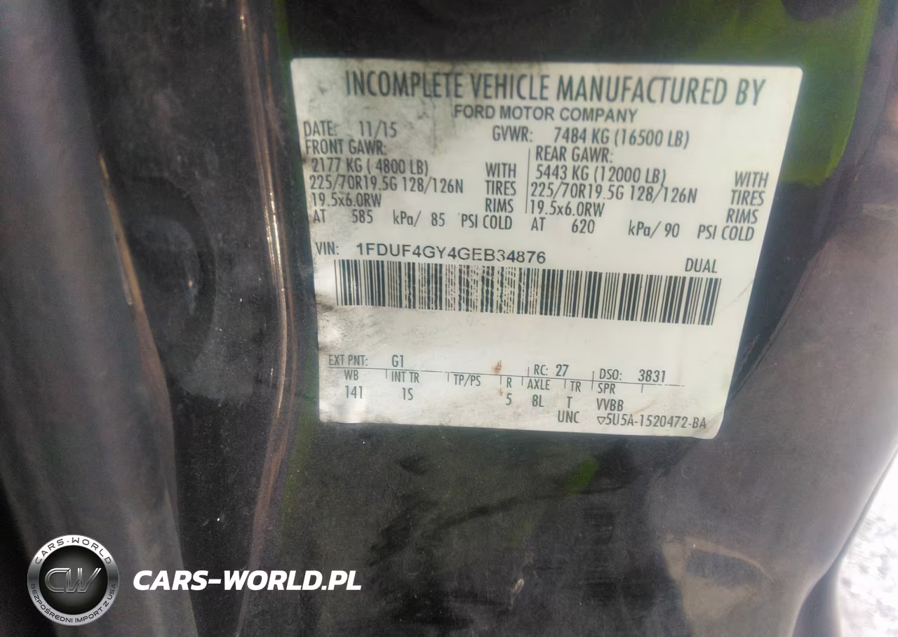 2016 Ford F-450 Chassis Xl VIN:1FDUF4GY4GEB34876 - 8