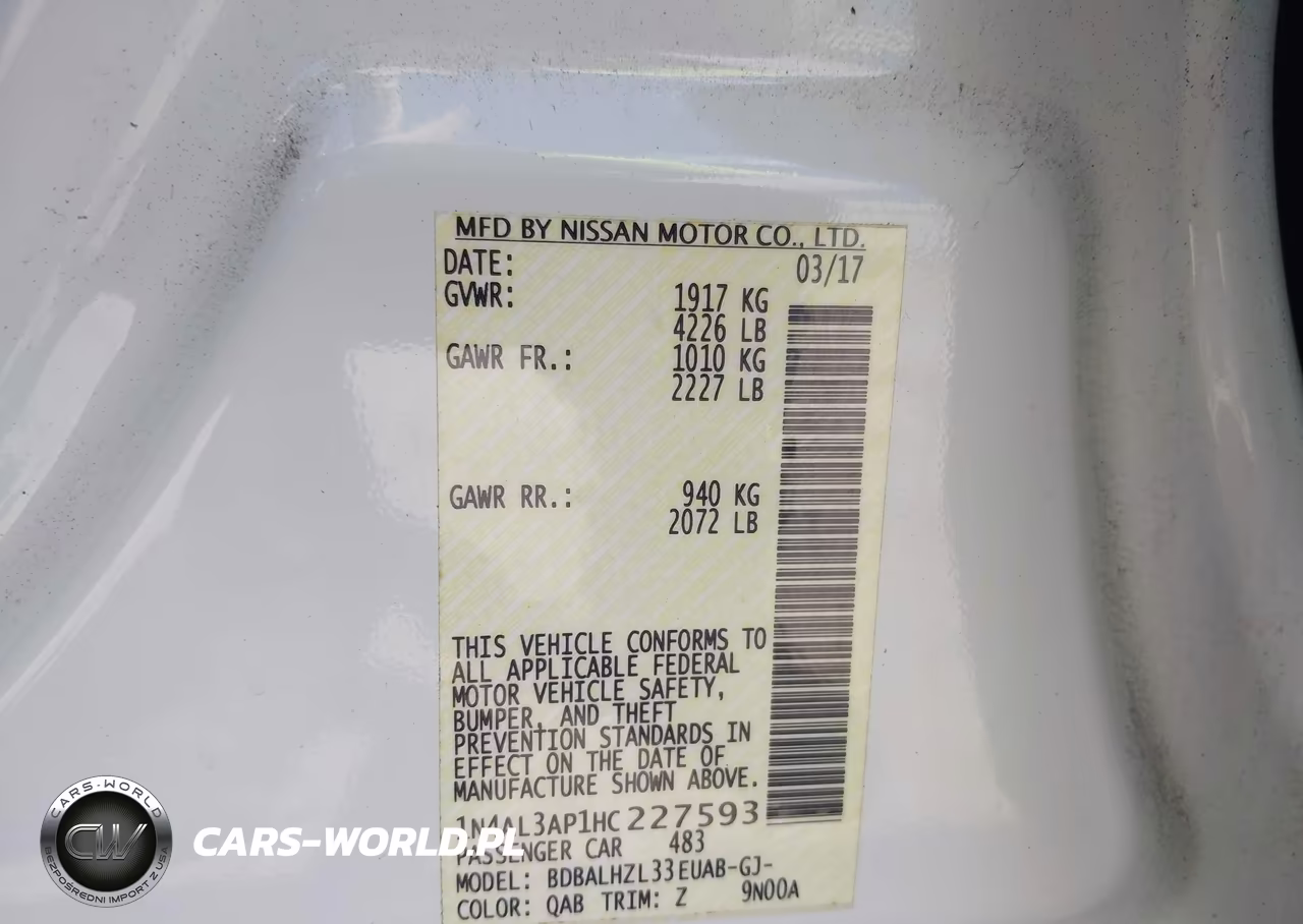 2017 Nissan Altima 2.5 Sr VIN:1N4AL3AP1HC227593 - 9