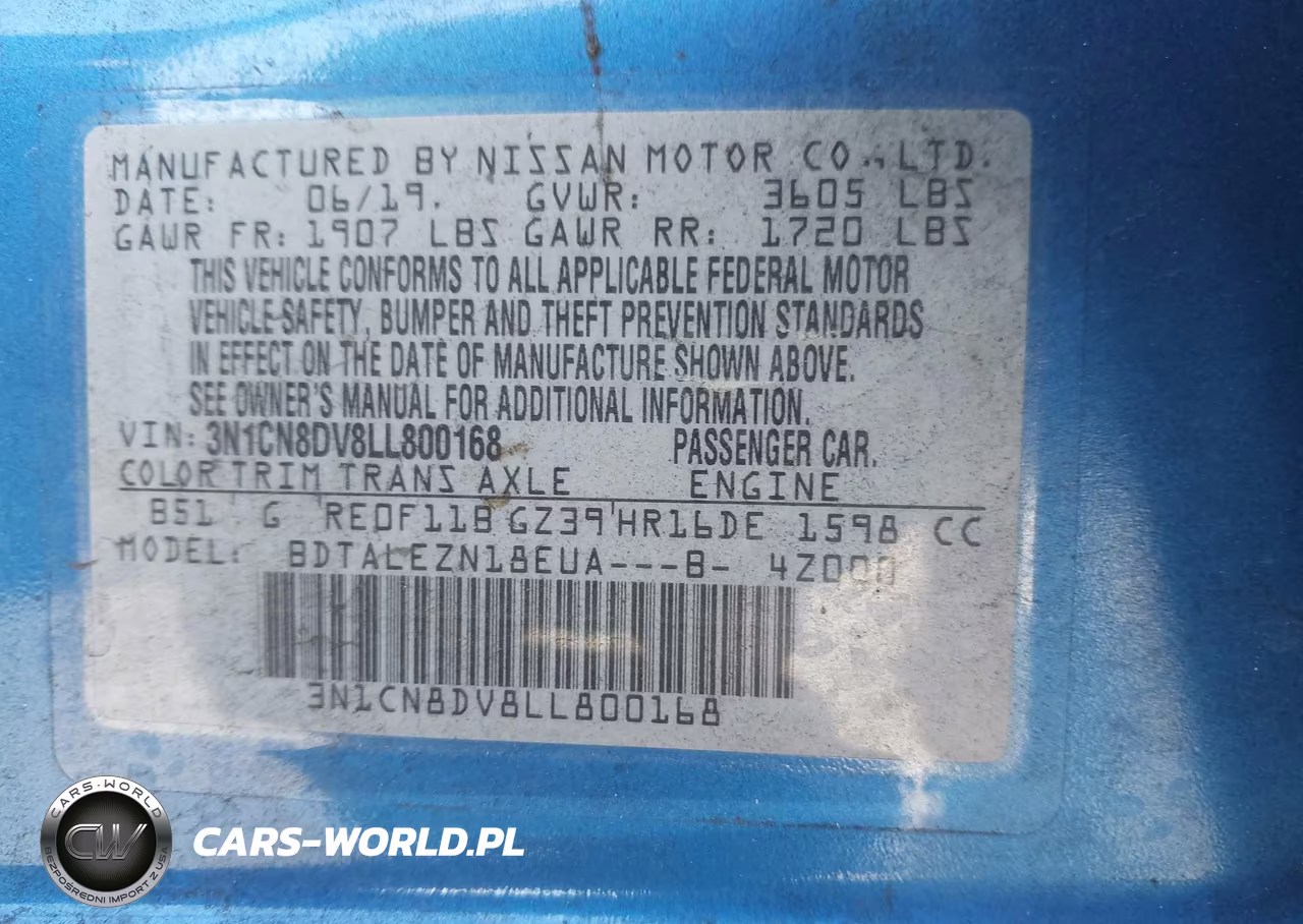 2020 Nissan Versa S Xtronic Cvt VIN:3N1CN8DV8LL800168 - 9