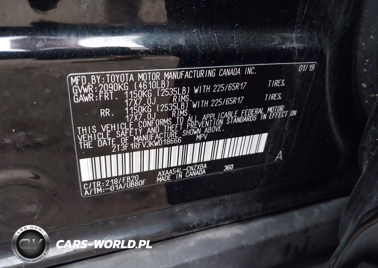 2019 Toyota Rav4 Le VIN:2T3F1RFV3KW018666 - 9