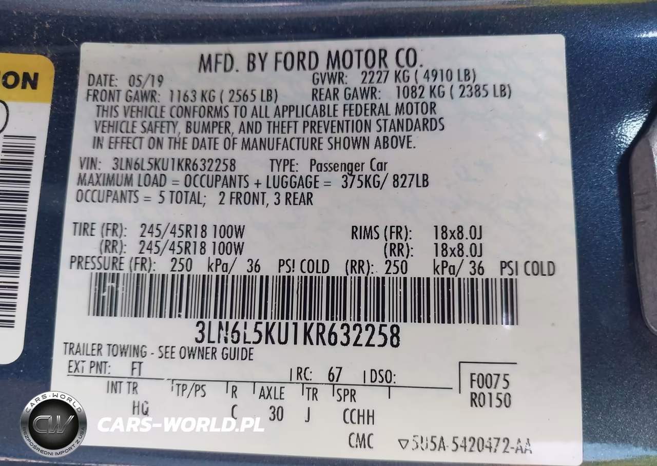 2019 Lincoln Mkz Hybrid Standard VIN:3LN6L5KU1KR632258 - 9