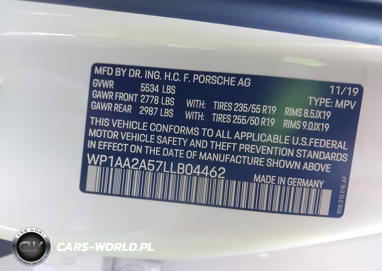 2020 Porsche Macan VIN:WP1AA2A57LLB04462 - 9