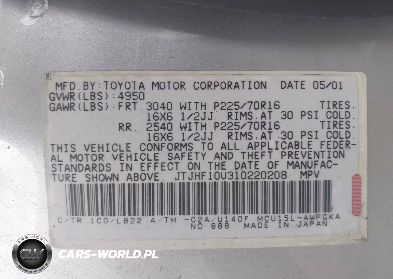 2001 Lexus Rx 300 VIN:JTJHF10U310220208 - 9