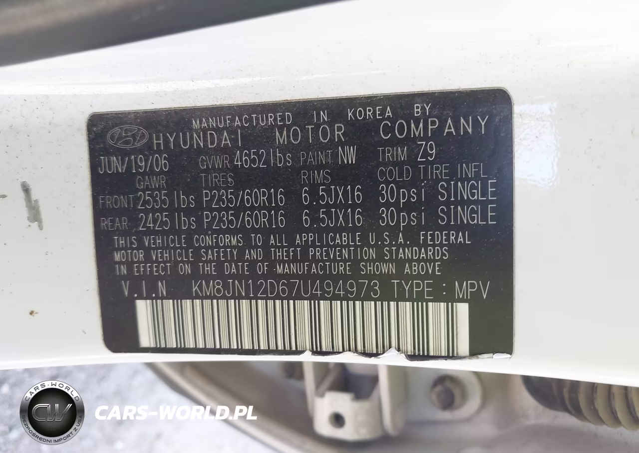 2007 Hyundai Tucson Limited-Se VIN:KM8JN12D67U494973 - 9