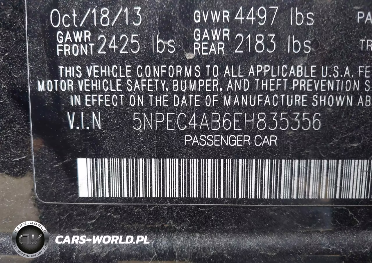 2014 Hyundai Sonata Limited VIN:5NPEC4AB6EH835356 - 17