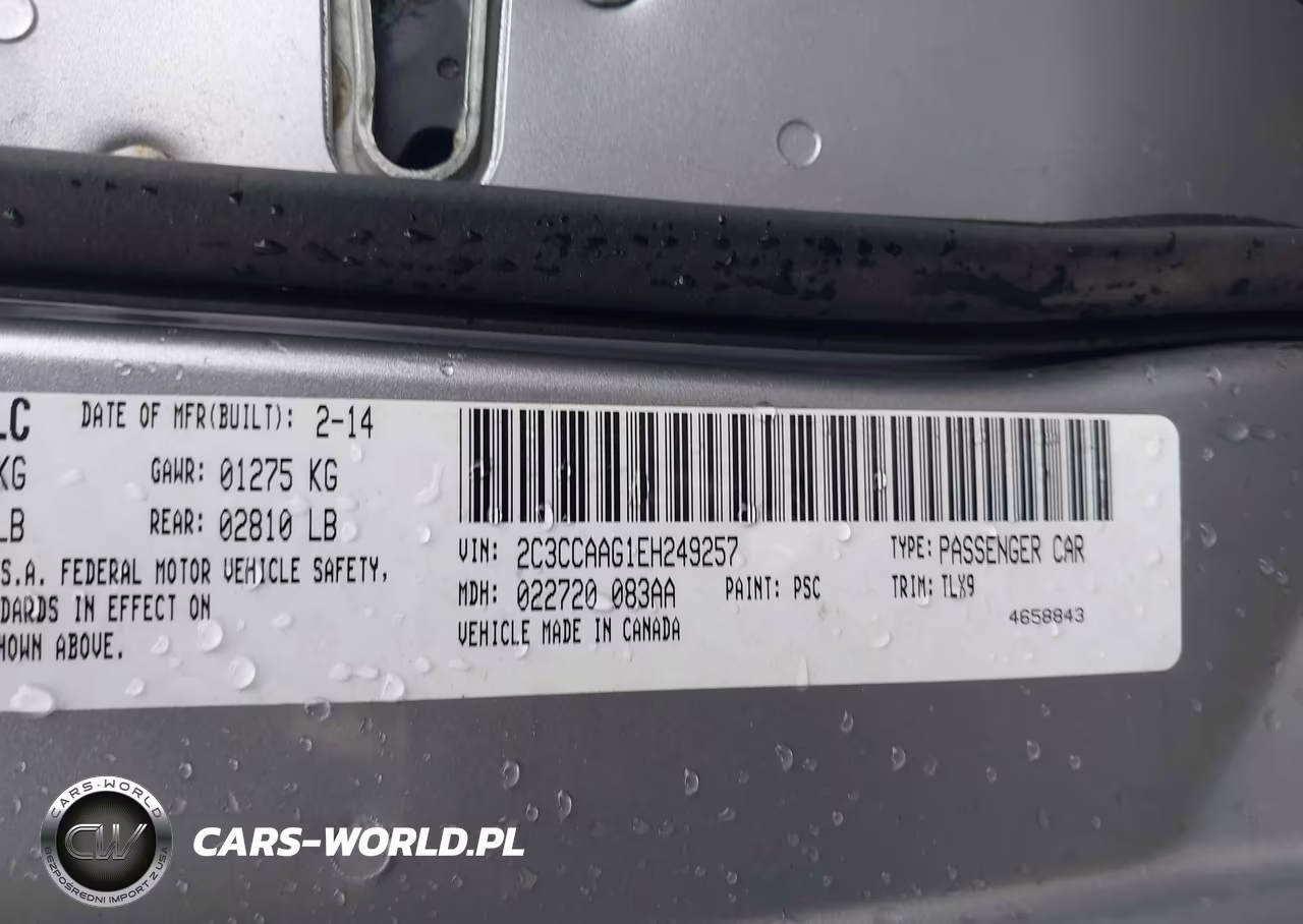 2014 Chrysler 300 VIN:2C3CCAAG1EH249257 - 9