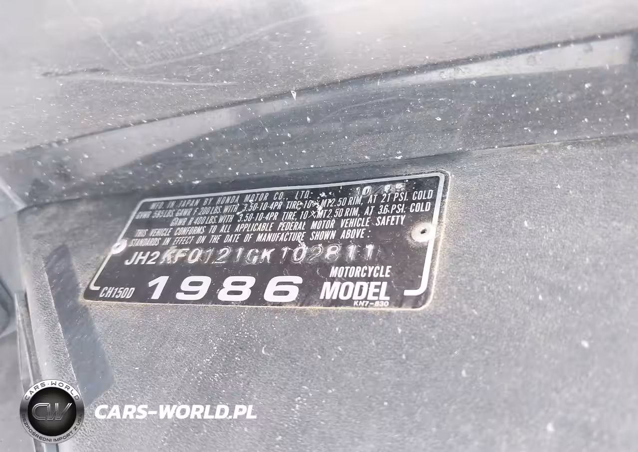 1986 HONDA CH150 VIN:JH2KF0121GK102811 - 10