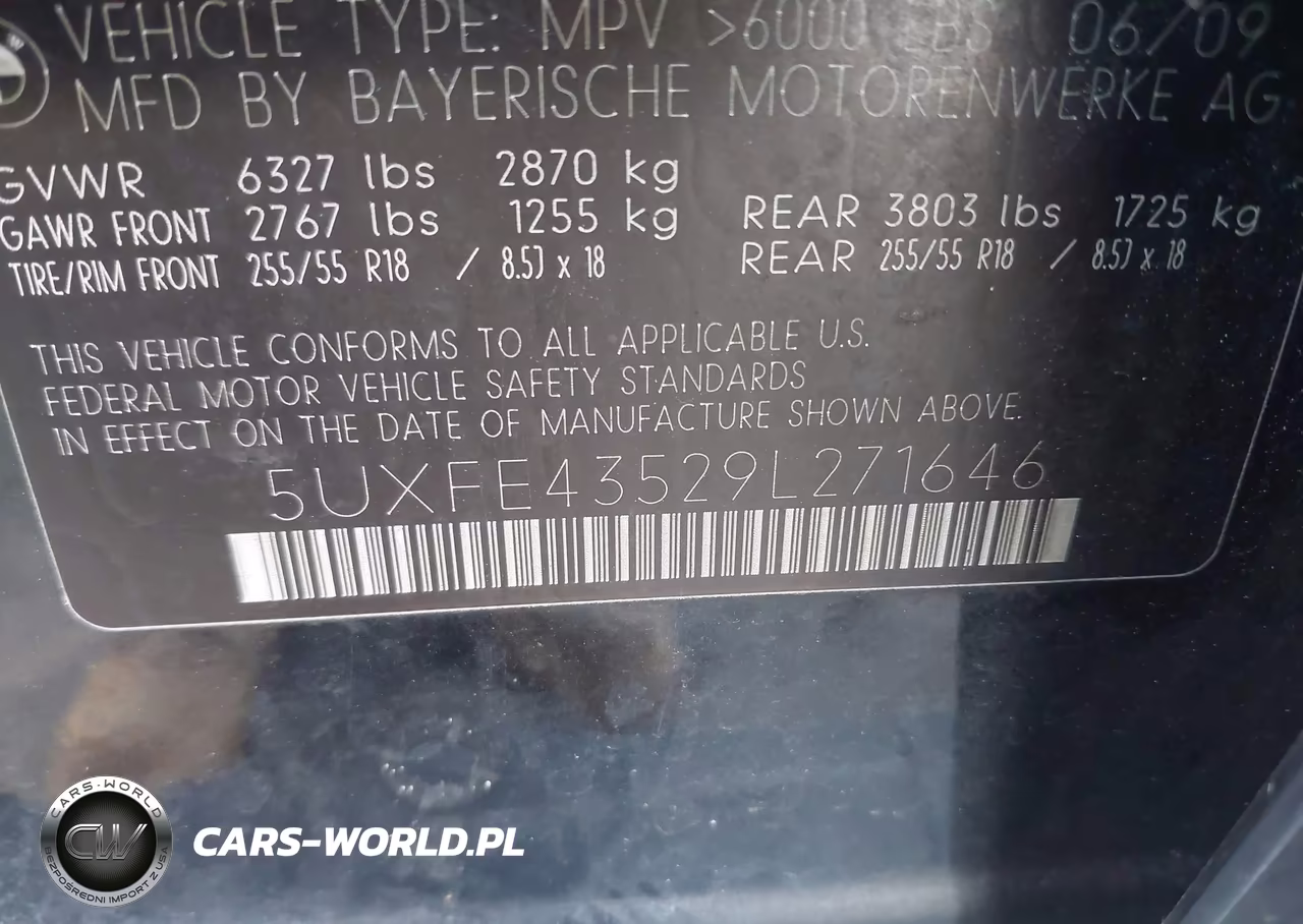 2009 BMW X5 xDrive30I VIN:5UXFE43529L271646 - 9