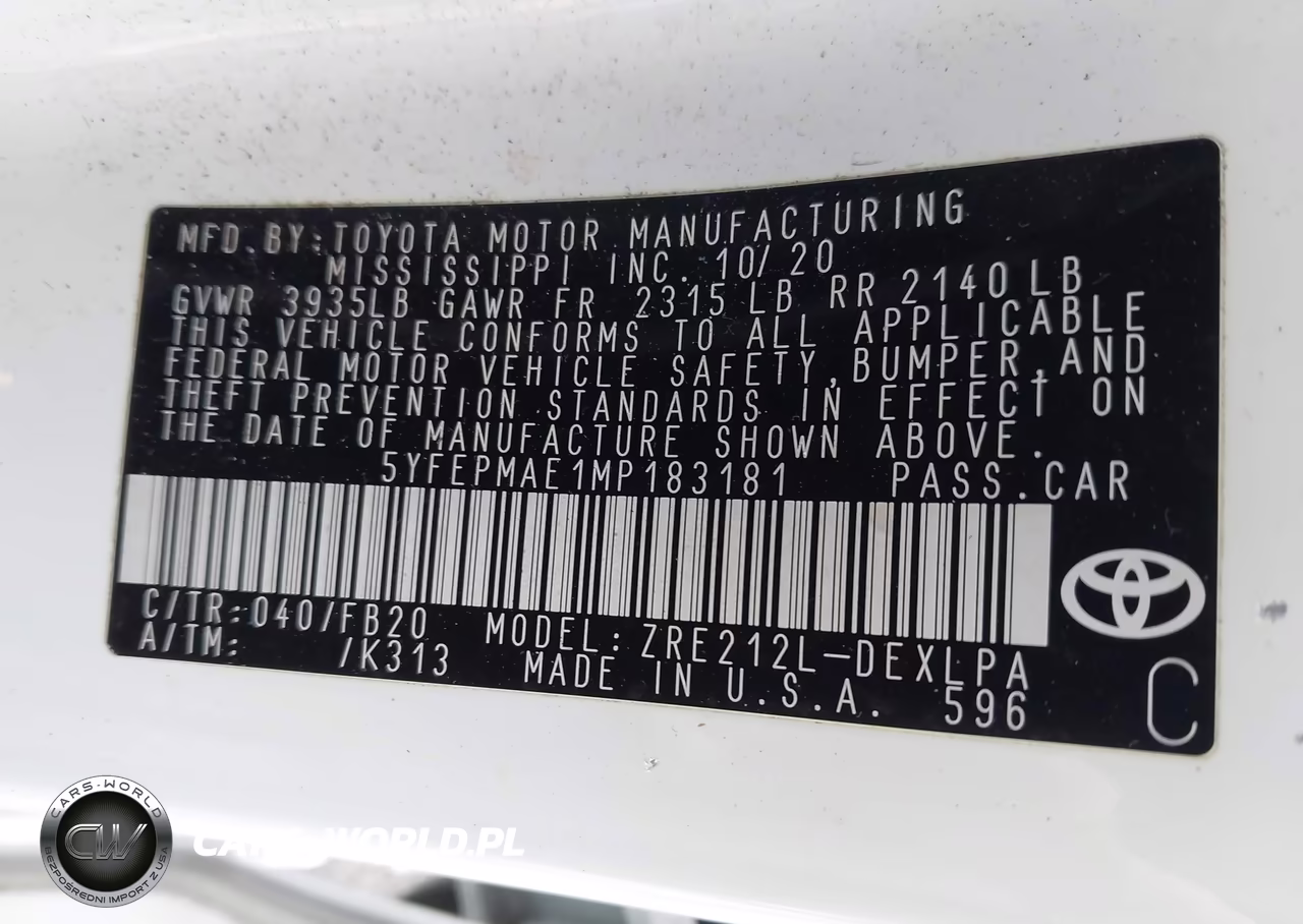 2021 Toyota Corolla Le VIN:5YFEPMAE1MP183181 - 9