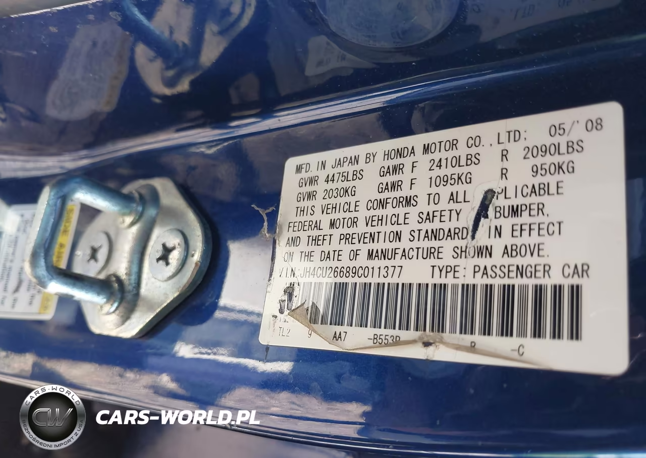 2009 Acura Tsx VIN:JH4CU26689C011377 - 9