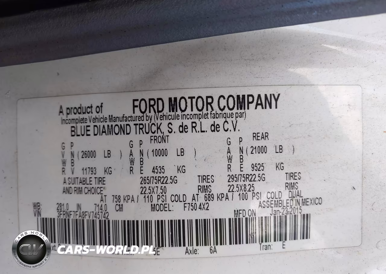 2015 Ford F-750 Xl-Xlt VIN:3FRNF7FA8FV745742 - 8