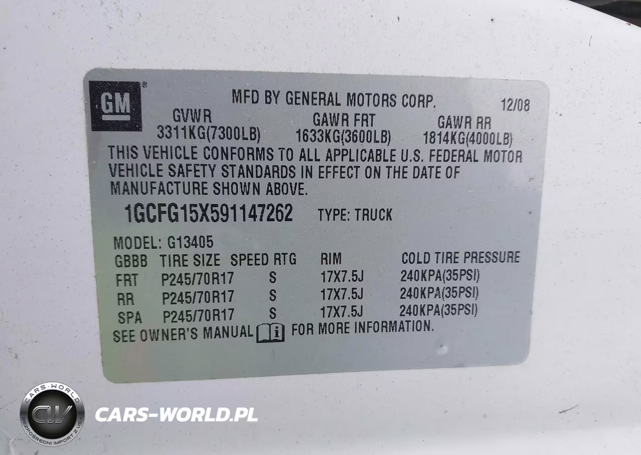 2009 Chevrolet Express 1500 Work Van VIN:1GCFG15X591147262 - 9