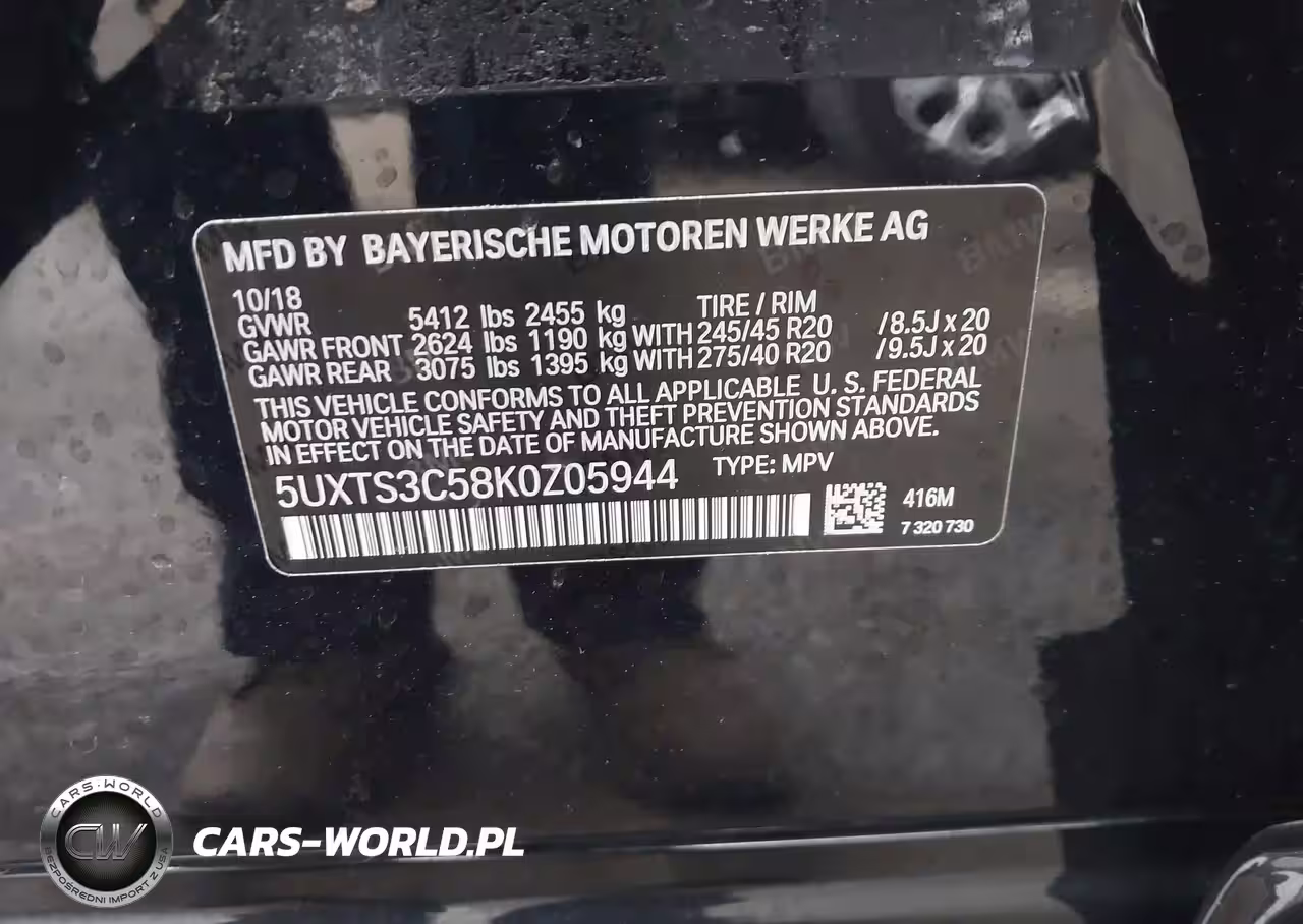 2019 BMW X3 M40I VIN:5UXTS3C58K0Z05944 - 9