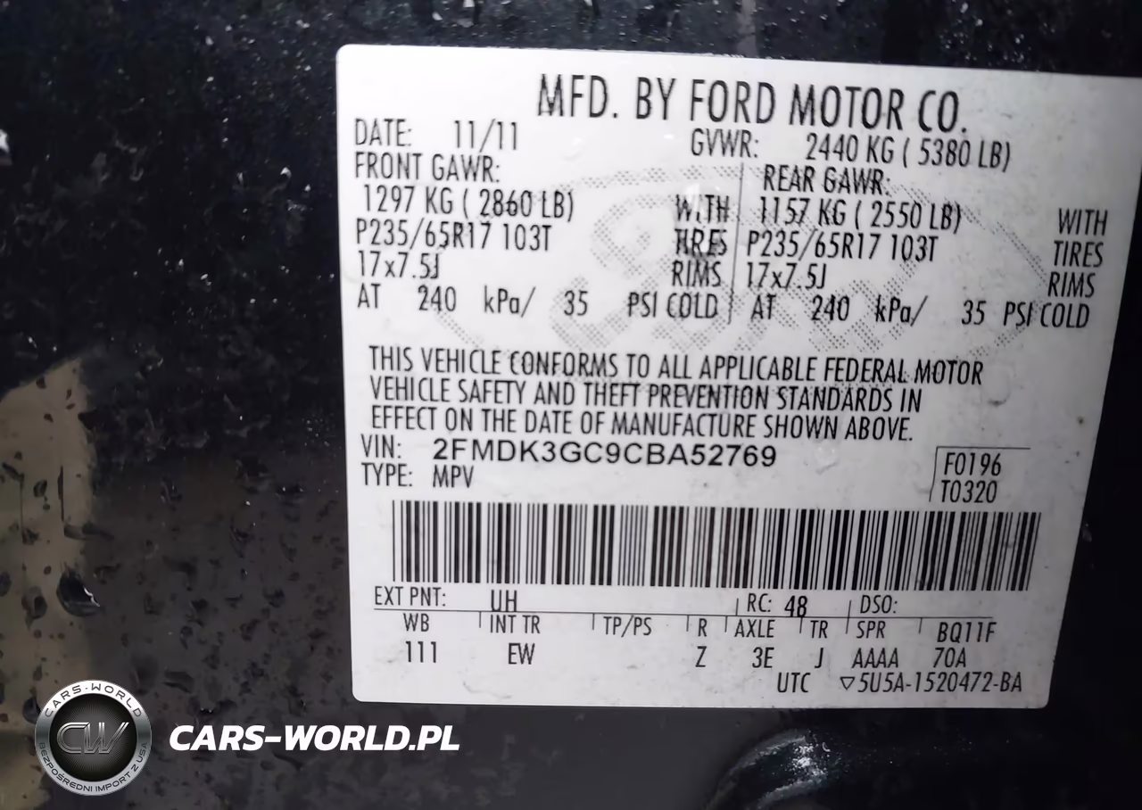 2012 Ford Edge Se VIN:2FMDK3GC9CBA52769 - 9