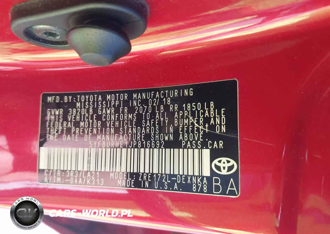 2018 Toyota Corolla Xle VIN:5YFBURHE1JP816692 - 9