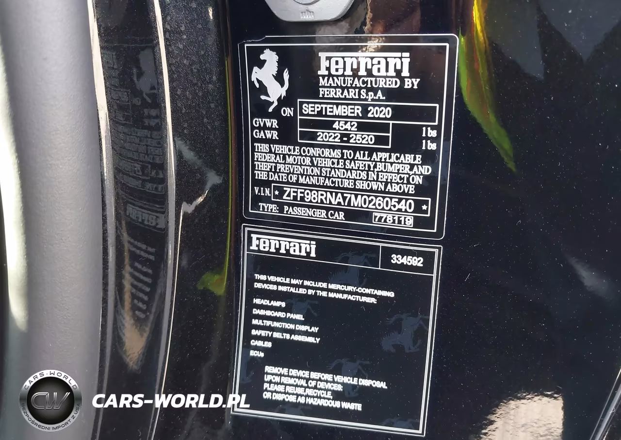 2021 Ferrari Roma VIN:ZFF98RNA7M0260540 - 9