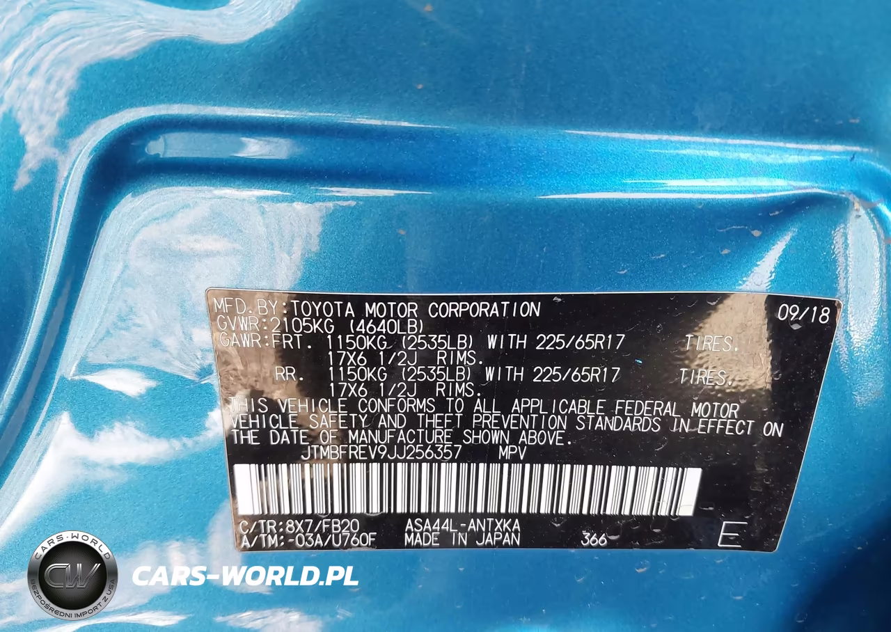 2018 Toyota Rav4 Le VIN:JTMBFREV9JJ256357 - 9
