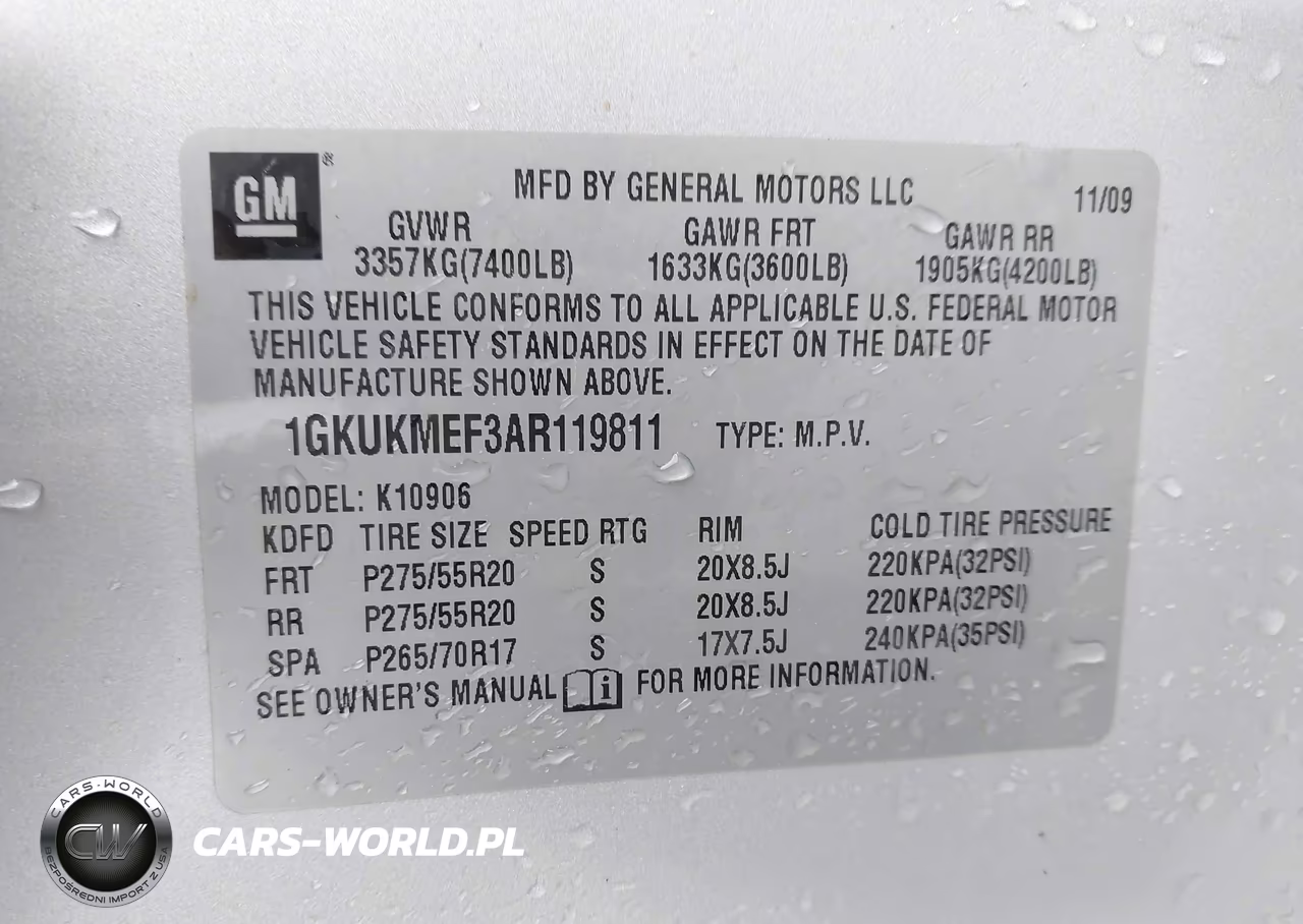2010 GMC Yukon Xl 1500 Denali VIN:1GKUKMEF3AR119811 - 9