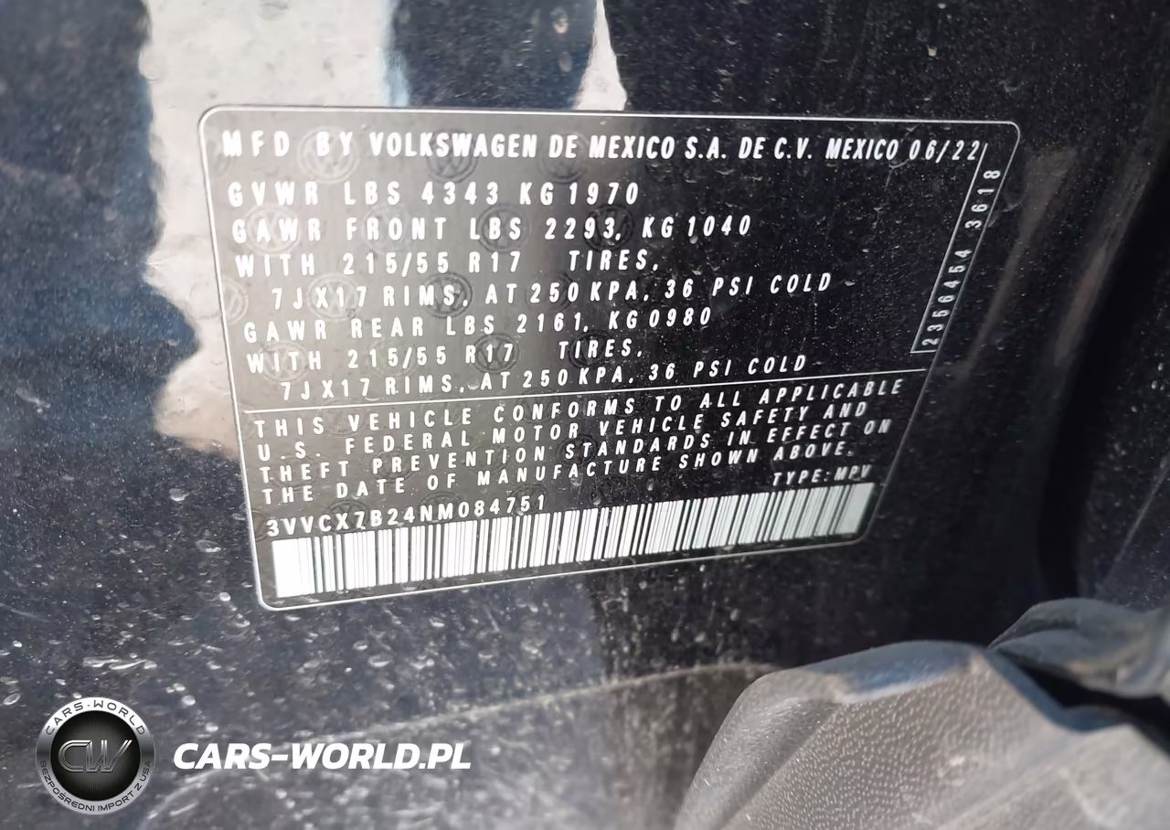 2022 Volkswagen Taos 1.5T S VIN:3VVCX7B24NM084751 - 9