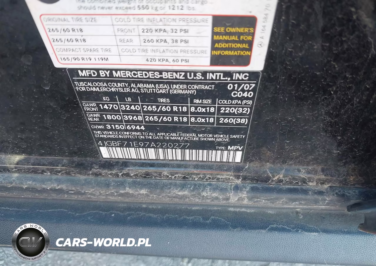 2007 Mercedes-Benz Gl 450 4Matic VIN:4JGBF71E97A220277 - 9