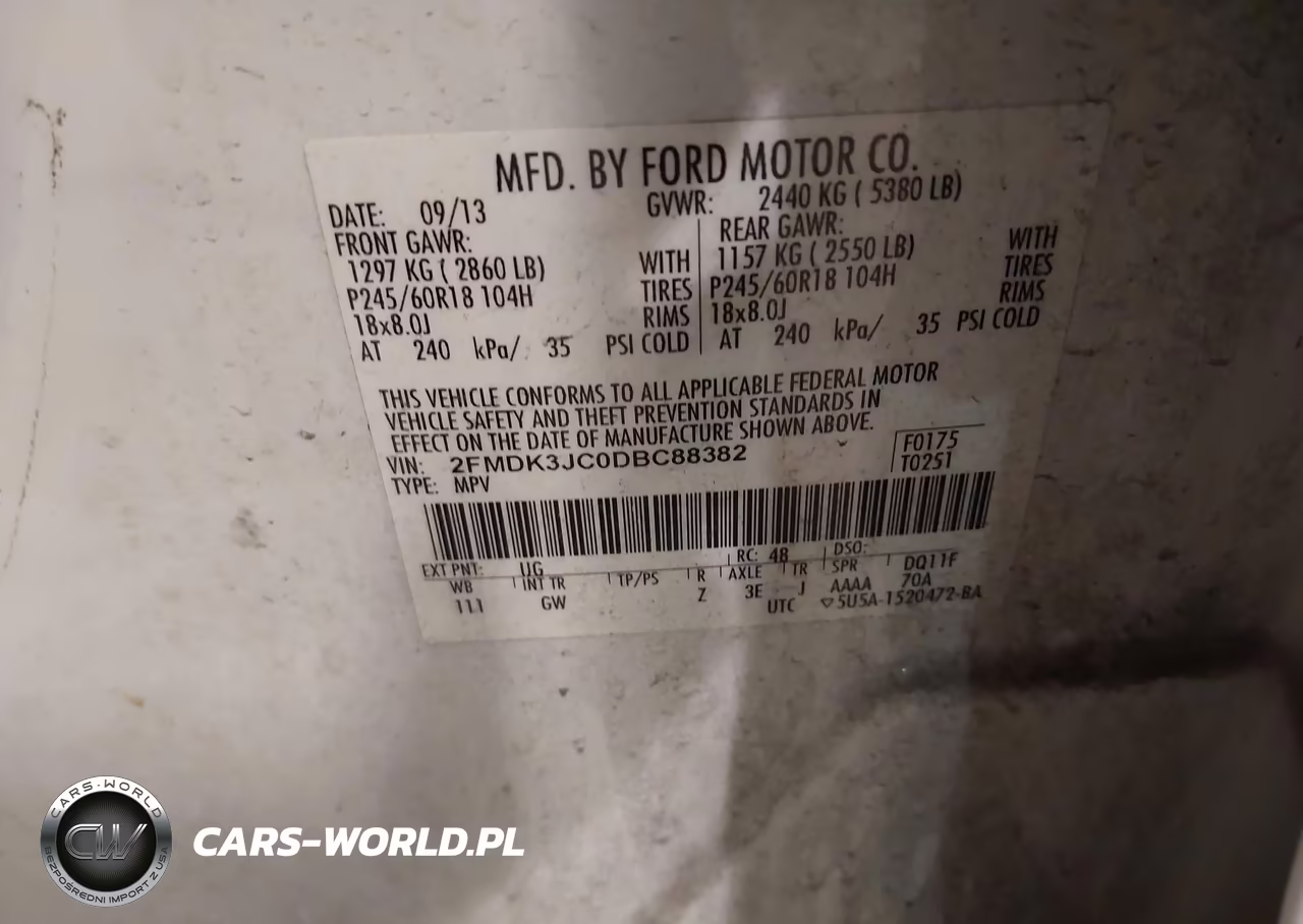 2013 Ford Edge Sel VIN:2FMDK3JC0DBC88382 - 9