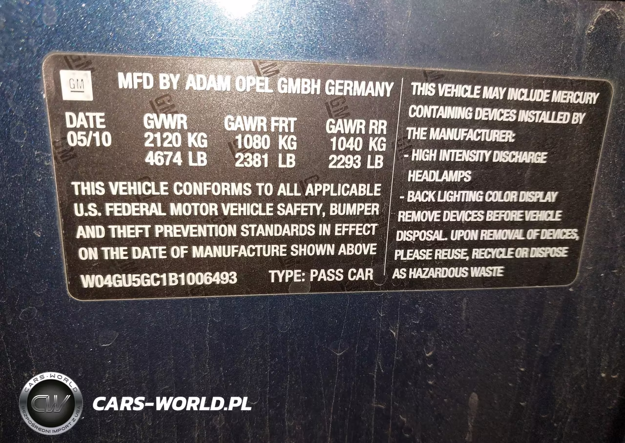 2011 Buick Regal Cxl Russelsheim VIN:W04GU5GC1B1006493 - 9