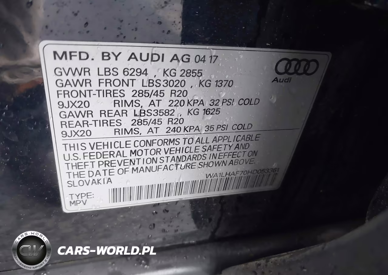 2017 Audi Q7 2.0T Premium VIN:WA1LHAF70HD053361 - 9