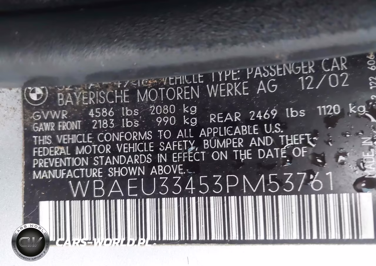 2003 BMW 325Xi VIN:WBAEU33453PM53761 - 9