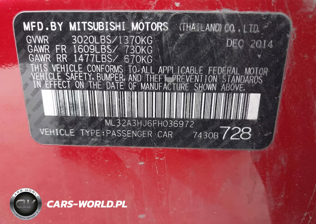 2015 Mitsubishi Mirage De-Rf VIN:ML32A3HJ6FH036972 - 9