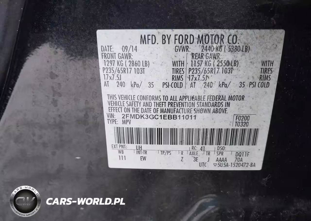 2014 Ford Edge Se VIN:2FMDK3GC1EBB11011 - 9