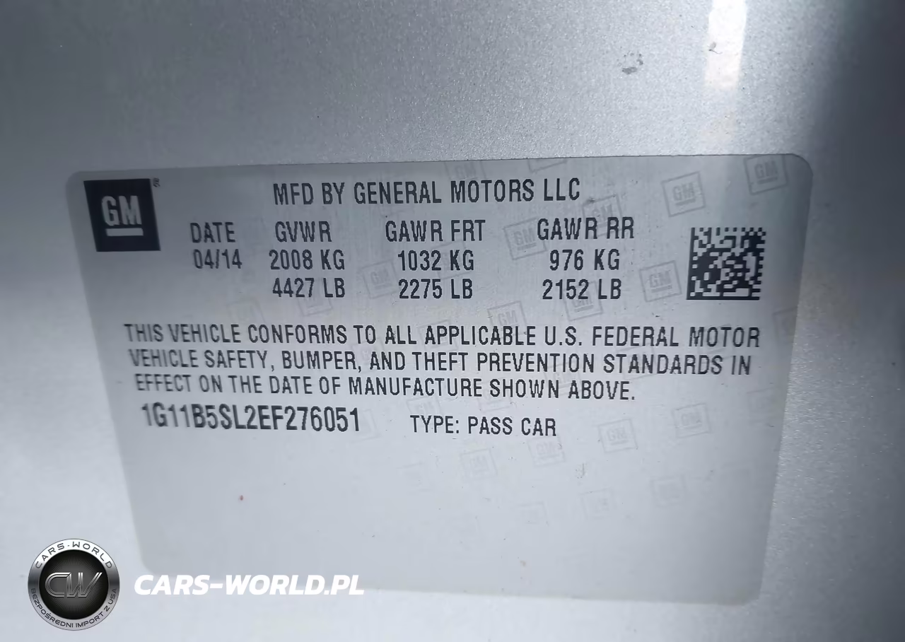 2014 Chevrolet Malibu 1Ls VIN:1G11B5SL2EF276051 - 9