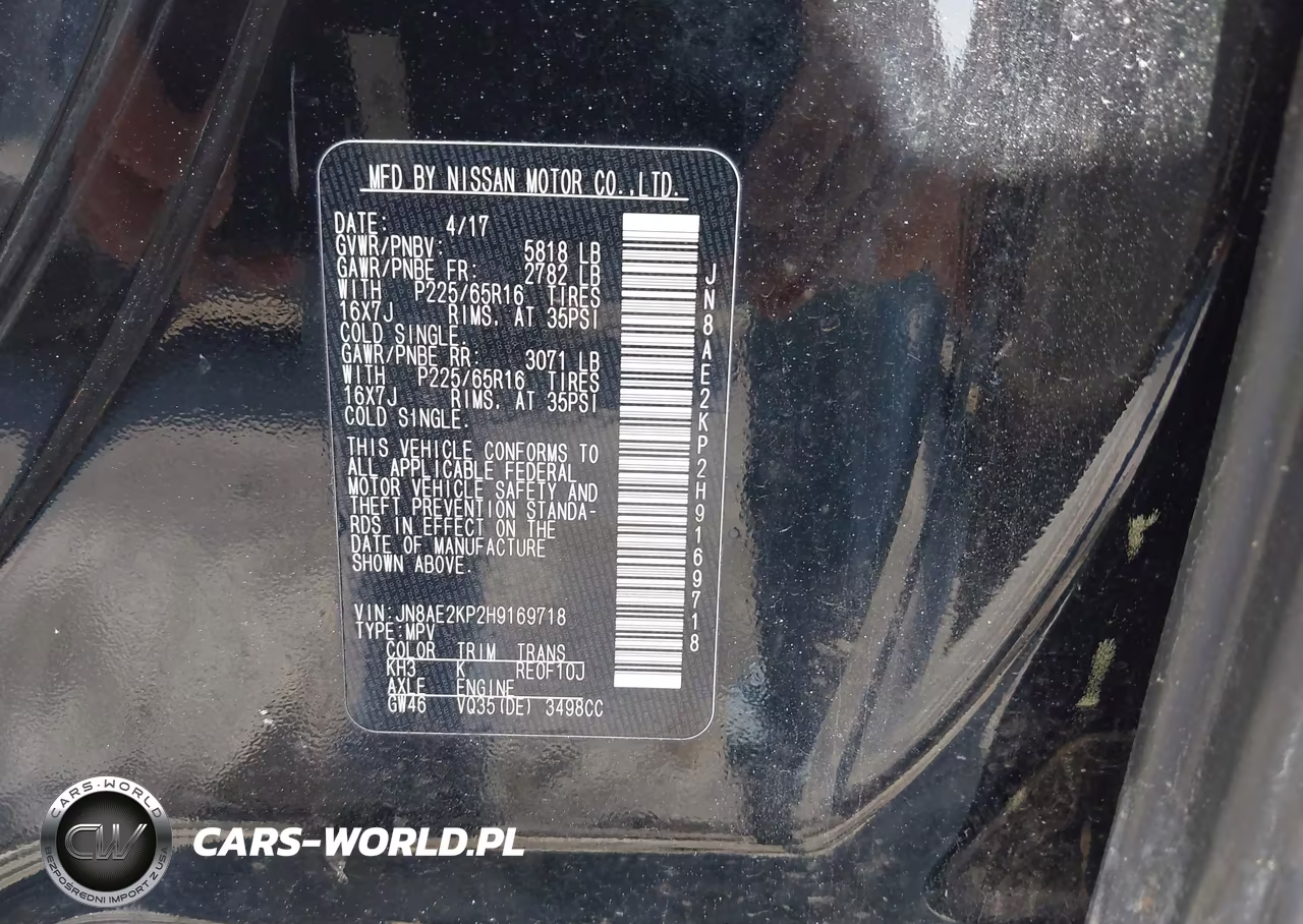 2017 Nissan Quest Sv VIN:JN8AE2KP2H9169718 - 9