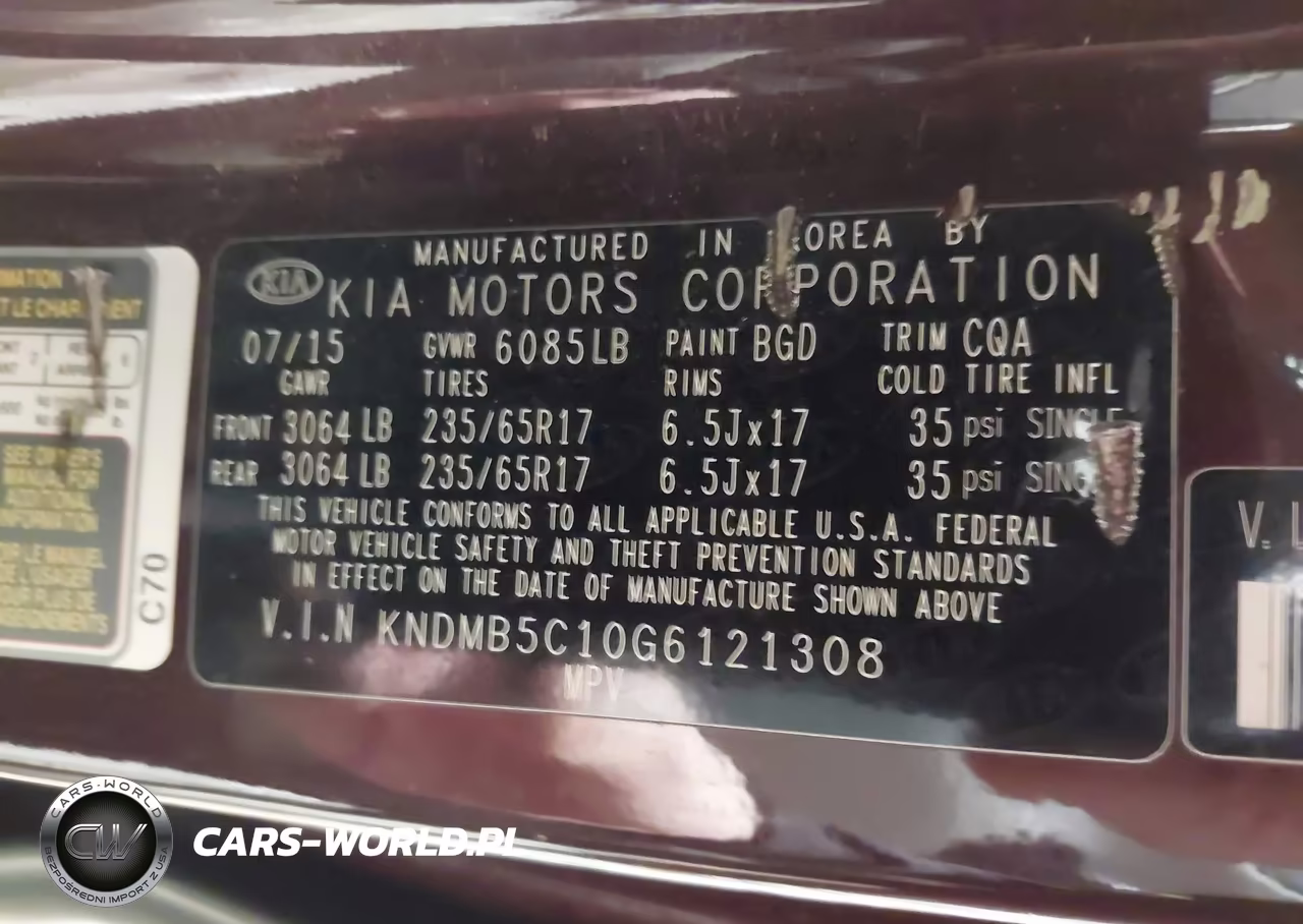 2016 Kia Sedona Lx VIN:KNDMB5C10G6121308 - 9