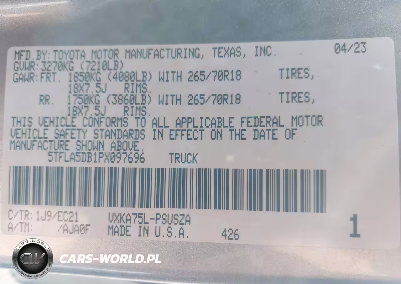 2023 Toyota Tundra Crewmax Sr-Crewmax Sr5 VIN:5TFLA5DB1PX097696 - 9