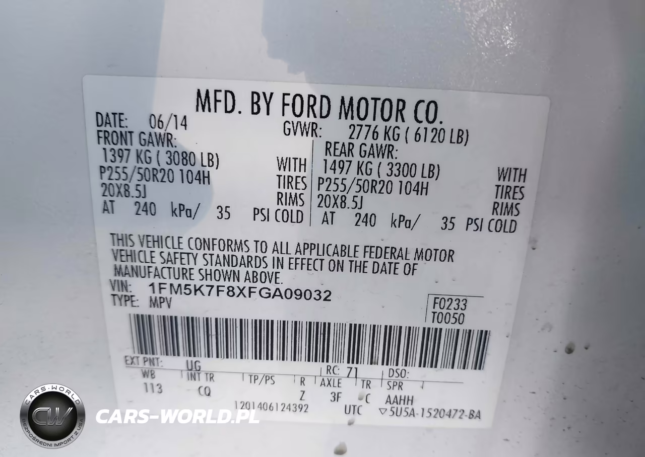 2015 Ford Explorer Limited VIN:1FM5K7F8XFGA09032 - 9