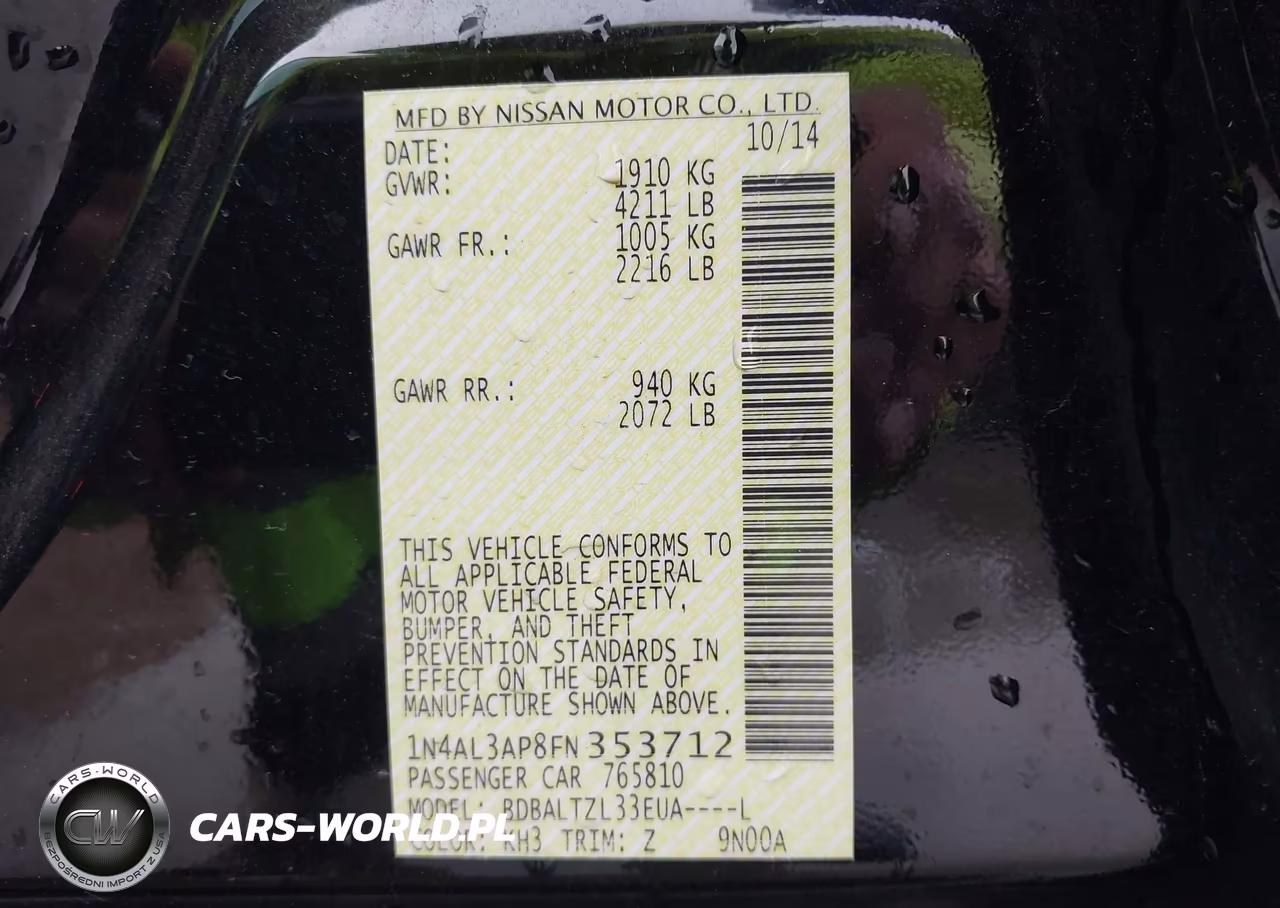 2015 Nissan Altima 2.5 Sl VIN:1N4AL3AP8FN353712 - 9
