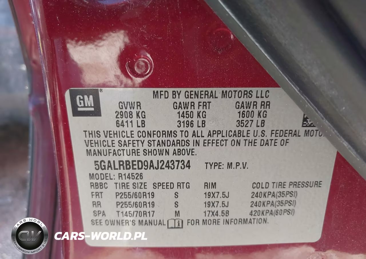 2010 Buick Enclave 1Xl VIN:5GALRBED9AJ243734 - 9