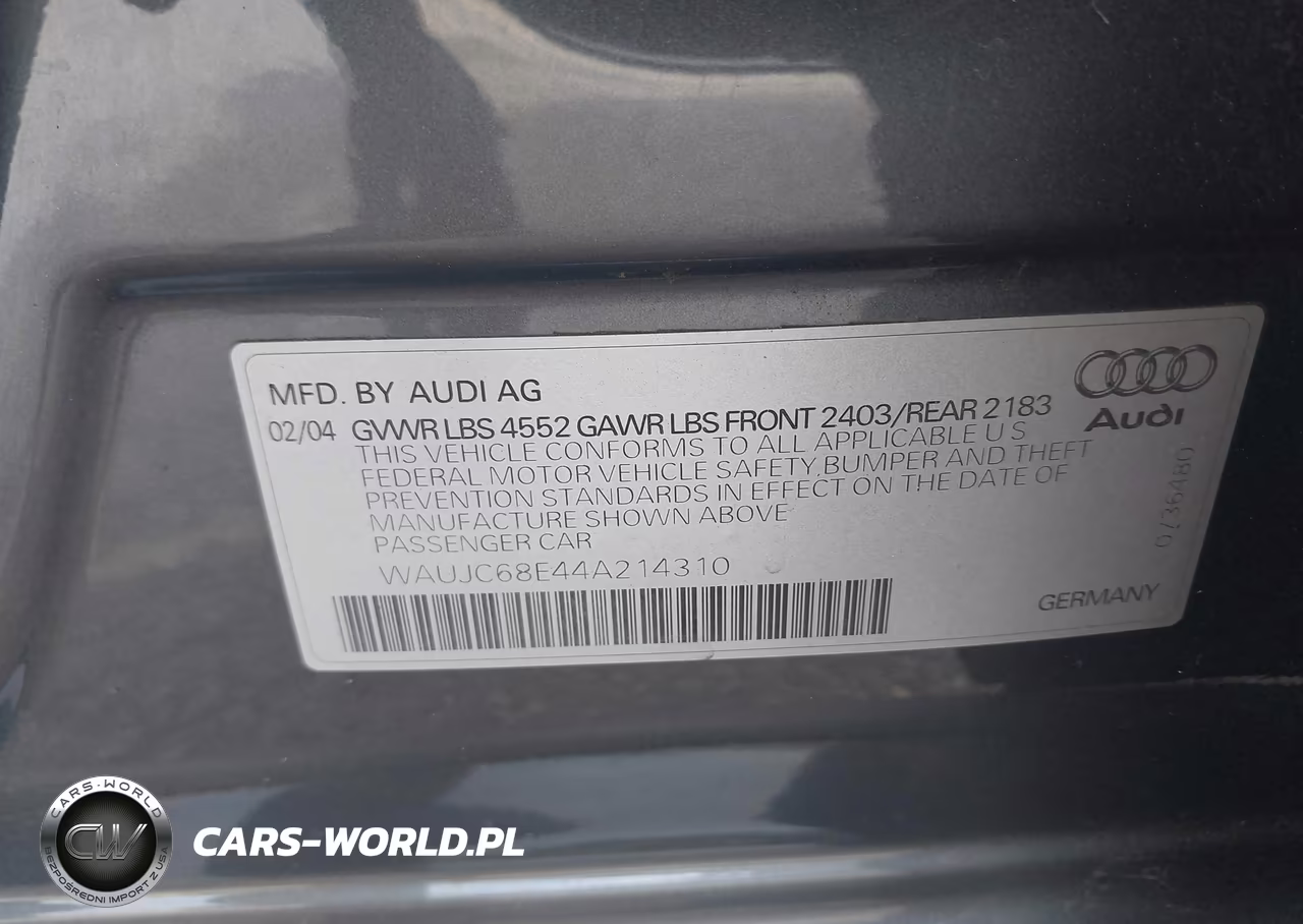 2004 Audi A4 1.8T VIN:WAUJC68E44A214310 - 9