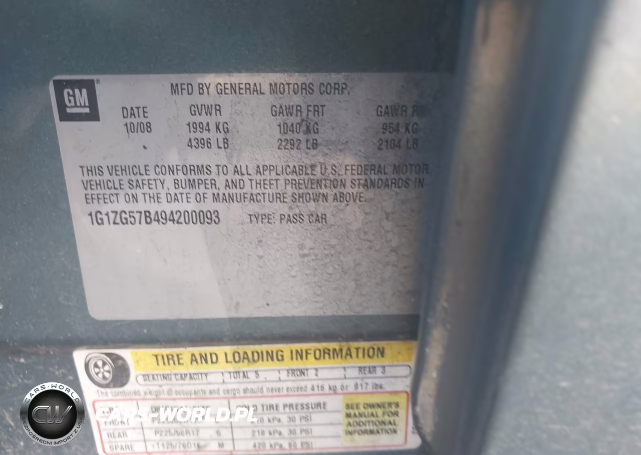 2009 Chevrolet Malibu Ls VIN:1G1ZG57B494200093 - 9