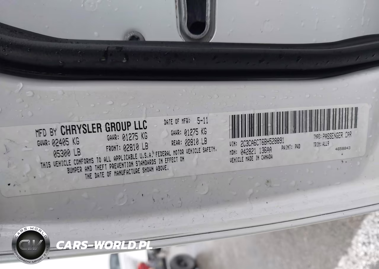 2011 Chrysler 300C VIN:2C3CA6CT6BH528891 - 9